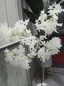 95厘米人造粉色樱花枝。丝绸仿真丁香花茎，适用于DIY、婚礼派对背景装饰、室内/花园/办公室/婚礼/派对装饰、春季庭院、墙面、阳台、卧室、客厅、花瓶、餐桌摆饰、家居婚礼装饰、生日、毕业礼物、春季装饰、夏季装饰、母亲节装饰、教师节装饰。 - 多色 - 查看 6