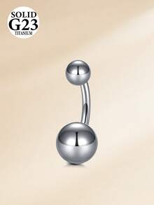 CIZME Anneau de nombril flottant en titane 14g G23 à dos plat, bijoux de piercing du nombril 6mm/8mm/10mm - Argent - Voir 12