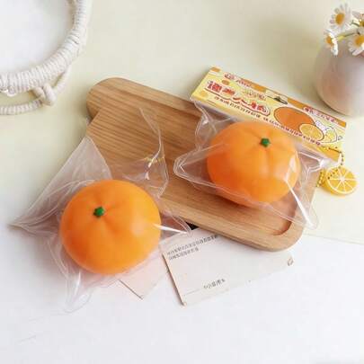 创意减压水果挤压玩具，橙子造型，慢回弹透气，湿润柔软质地，生日/节日礼物