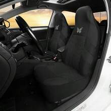1pc/2pcs All-Season Car Seat Cover, Fabric Thin Anti-Dirty Cushion Cover, Breathable Elastic Mesh Seat Cover, Tire Embossed Butterfly Print Seat Cover (Lightweight Sheer Fabric, Not Fleece Lined) - Head - View 3