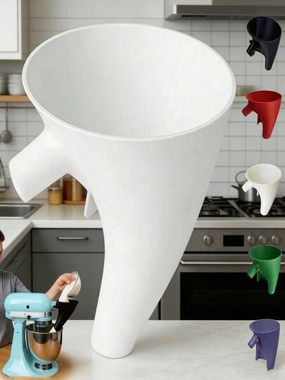 Tamis à farine incliné avec protection anti-éclaboussures - s'adapte aux batteurs sur socle Artisan KSM150 et à tête inclinable de 5 pintes, accessoire en plastique durable avec poignée ergonomique et base stable, pour une cuisson précise, facile à nettoyer