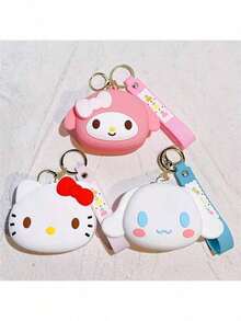 Ví đựng tiền xu bằng silicon hình Hello Kitty dễ thương của Sanrio Kuromi, có móc khóa và thiết kế hoạt hình ngộ nghĩnh. Chiếc ví chống nước này rất phù hợp cho những người yêu thích anime và là một món quà sáng tạo. 1 chiếc. - Nhiều màu - Xem 5