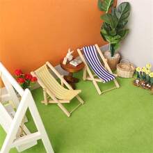1 Stück Miniatur Strandsessel Modell, Mikro Szenerie Liegestuhl Deko, 1:12 Maßstab Ob11 Puppenhaus Möbel Zubehör - Mini-Strandstuhl - Übersicht 6