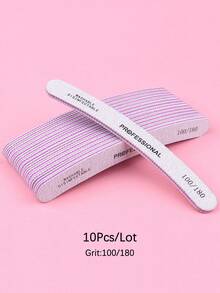 Professional Curved Nail File, Manicure Supplies, Double-Sided Nail File - Grey - View 7