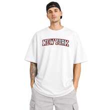 Men's Oversized Cotton Crew Neck Printed T-Shirt For Gym - Comfortable - White Red - View 1