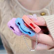 VINCAN Funda de llave con diseño de flor linda, diseño de bloques de colores vibrantes, con cadena de cuentas plateadas (requiere ensamblaje), protector decorativo de identificación de llaves, accesorios de llavero para mujeres, pequeño regalo para hermanas, amantes y amigos - Multicolor - Ver 5