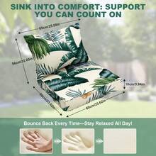 Outdoor Deep Seat Cushions Waterproof Patio Seat And Back Cushion Set, Fade-Resistant Seasonal Chair Cushion With Removable Cover For Dining Arm Chairs, Wicker Chairs And Garden Furniture Sofa Chair Cushion Set Decoration For Outdoor Garden, Deck, Porch, Patio Furniture - 嫩芽綠色 - 查看 2