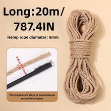 Dây thừng sisal cotton lanh bền chắc dùng làm trụ cào móng cho mèo - Dây thay thế cho trụ cào móng tự làm và đồ chơi chống cào móng, dây thay thế cho trụ cào móng - vật liệu lấp đầy trụ cào móng tự làm, dây đồ chơi cho thú cưng dày dặn chống trượt. - Màu Mù tạt vàng - Xem 2