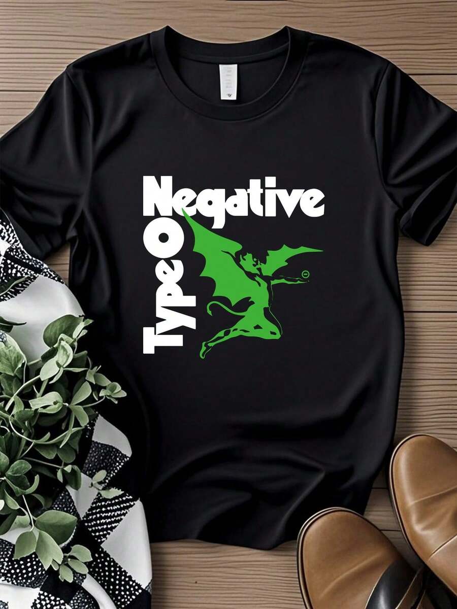 T-shirt femme, imprimé du groupe Type O Negative, en coton noir, manches longues ou courtes - Noir - Voir 1
