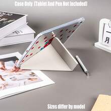 Clear Acrylic Tablet Case.Cartoon Bear Driving Y-Fold Clear Acrylic Case With Pencil Slot - Star Croissant Full Print Cover For IPad/Galaxy Tab.Y-Shaped Foldable Transparent Acrylic Tablet Case With Pencil Slot, Stable Stand And Shockproof Design. High Transparency, Durable Print.Compatible Models Mini4/5 - Star Car Rabbit Edition - View 4