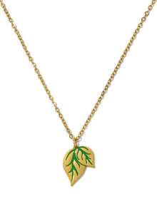 Mazuer 1pc Stainless Steel Drip Oil Pendant Necklace, Dolphin, Seashell, Leaf Design Clavicle Chain, Jewelry Gift For Women, Friendship - Multicolor - View 13