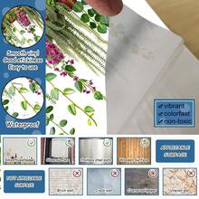 1件绿色垂蔓墙贴，热带植物和多肉植物设计，可重复使用的乙烯基贴纸，易于粘贴，适用于客厅、走廊和玄关的墙面装饰。 - 多色 - 查看 3