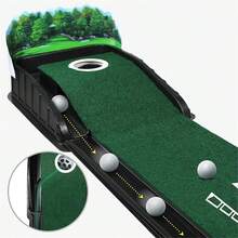 Putting Green Indoor And Outdoor,Golf Putting Mat With Auto Ball Return,Premium Crystal Velvet Surface, Practice Putting Mat, Perfect Training Aid & Gift For Golf Lovers - Green - View 3