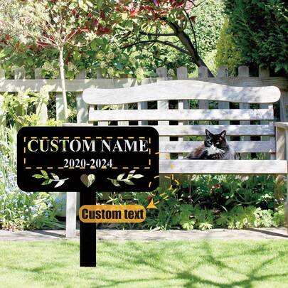 1 tấm bia tưởng niệm chó có thể tùy chỉnh, bia mộ thú cưng cá nhân hóa, bia tưởng niệm bằng kim loại khắc chữ, quà chia buồn cho người yêu thú cưng đặt trong vườn và ngoài trời, bia mộ thú cưng nghệ thuật bằng kim loại bền chắc.