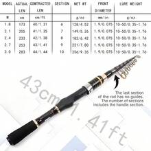SEACHASER Telescopic Sea Fishing Rod, 3 Meters Long Cast Rod, M Action, High-Density Carbon Fiber Material, Durable, Universal Fishing Rod, Travel Portable - Black - View 4