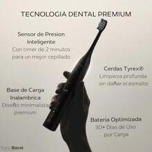 Sonicburst Cepillo de Dientes Eléctrico - 8 Cabezales de Repuesto - Cepillo Dental con Sensor de Presion Integrado - Potencia 45000vpm Remueve 7x mas placa and Cuida tus Encias - 5 Modos and Mode de Carga Wireless - Certificado por la FDA Blanco 8 Cabezales - 2 años - Blanco - Ver 6