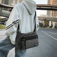大容量邮差包背包单肩包多隔层旅行包多功能单肩包新款休闲通勤斜挎包 - 彩色 - 查看 11