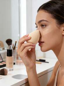 1个时尚粉色超大美妆粉扑，采用亲水材质，遇水膨胀，快速上妆，亲肤柔软，可重复使用，不易掉毛，高密度高回弹，不易变形，是理想的化妆工具 - 卡其色 - 查看 7