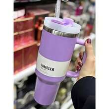 40oz Large Capacity Stainless Steel Insulated Tumbler With Handle & Straw – Double-Wall Vacuum Insulation For Hot & Cold Beverages, Perfect For Home, Office, Gym, Or Camping – Durable, Portable, And Leak-Proof Design For All-Day Temperature Retention. - G - 查看 3