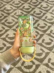 Cốc xách tay mùa hè mới ra mắt năm 2026, thiết kế tối giản dành cho nữ, dung tích lớn kèm lưới lọc trà, chịu nhiệt và chống rơi vỡ. - màu xanh lá - Xem 2