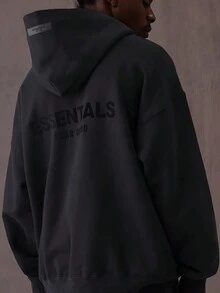 Fear Of God  Autumn Winter Hoodie 'Dark Oatmeal' Loose Drop Shoulder Hooded Women/Men Sweatshirt,Runs 1 Size Large , Vintage Flocking Craftsmanship Combined With Modern Men Breathable Technology, Warm Cotton Flocking - STRETCH LIM/HOODIE - 查看 4
