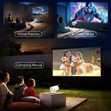 2026 New Flagship Android 14 Projector - Supports 4K Resolution, 5000 Lumens Brightness, 240° Full-Angle Projection, Auto Keystone Correction And Auto Focus, WiFi 6 Bluetooth 5.3 Wireless Casting, Ultra-Quiet ≤26dB Design, Suitable For Home Theater/Gaming(Low Latency)/Education/Office, Creates A Cozy Atmosphere, Ideal Gift Choice, Can Be Used With 5V 2A/3A Charger (Includes Data Cable, Simple And Intuitive Installation Guide) - White - View 5
