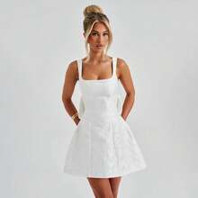 Sweet, Light Luxury, Chic Design, Women's Fashionable Slim Fit, Hip Hugging Skirt, Socialite Style, Sexy And Slim Fit Square Neck Bow Dress - 白色 - 查看 5