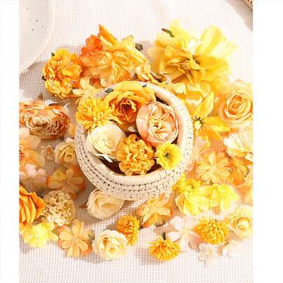 20件套人造花工艺套装，仿真丝花，DIY头饰花环材料，婚礼花束装饰，山谷装饰