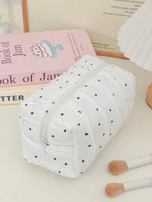 1PC/Set White Black Lace Ruffles Polka Dot Girls Makeup Bag Set Cosmetic Organizer Storage Bag With Zipper For Skin Care,Cosmetics,Lip Oil,Sunscreen Cream,Hand Cream,Headset,Coin,Small Items Cute Makeup Bag Makeup Bags Makeup Case Make Up Bag Daily Commute Essentials Travel Essentials Cruise Essentials Dorm Essentials,Gift For Friends Birthday Gift Wedding Bridesmaid Gift Mom's Gift Teacher's Gift - White - View 10