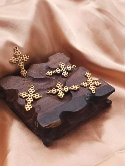 1/5 Stück Kreuz-förmiger Anhänger Halskette, Boho-Stil Alltagsschmuck Accessoire