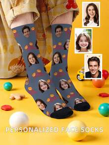 1 Đôi tất in hình khuôn mặt theo yêu cầu, tất in ảnh cá nhân, tất in hình ngộ nghĩnh, có thể in bất kỳ hình khuôn mặt nào, thích hợp làm quà tặng kỷ niệm, Ngày Valentine, sinh nhật, đám cưới, Ngày của Mẹ, Ngày của Cha, quà tặng bạn thân. - Nhiều màu - Xem 3