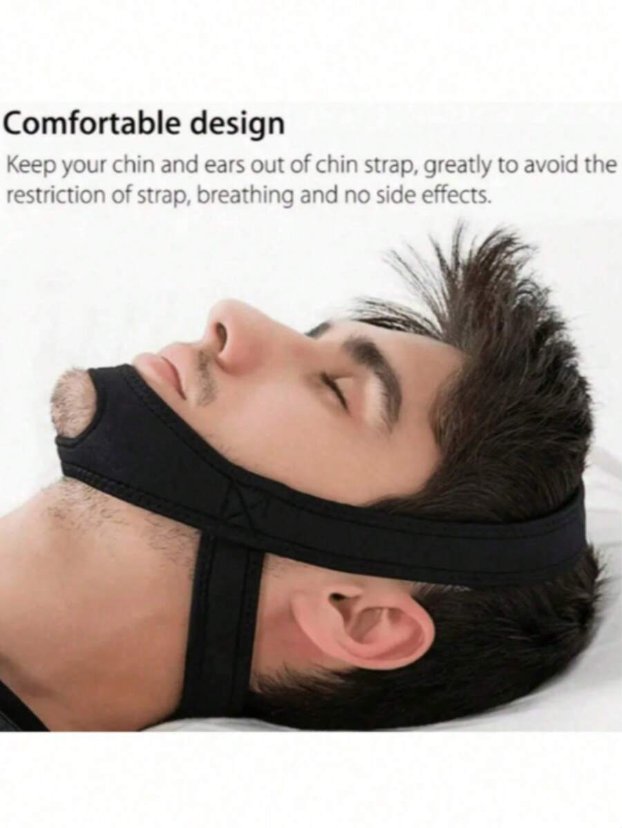 Black, Blue, Pink, Green Anti-Snoring Chin Strap Device Solution, Jaw Alignment Support, Mouth Closure, Soft Material, Suitable For Side/Back Sleepers - Anti-Snoring Aid, Sleep Quality Enhancement, Ergonomic Design - Multicolor - View 1