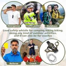 Paquete de 12 silbato de supervivencia de emergencia 7 en 1 brújula de senderismo supervivencia de  con cordón herramienta multifuncional al aire última intervensión ideal para - Verde militar - Ver 7