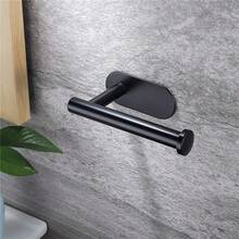 1pc Self-Adhesive Wall-Mounted Black Paper Towel Holder, Easy To Install, Suitable For Kitchen, Bathroom, Cabinet, Sink, Balcony, Also Used For Storing Plastic Wrap/Paper Towels. European Style Bathroom Towel Rack, Simple Storage Rack, Bathroom Towel Rack, Multi-Functional Bathroom Storage Rack - Multicolor - View 3