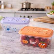 CASAMAX WL Paquete de 3 contenedores de alimentos de 1.3L. Cajas de almuerzo para desayuno, frutas, semillas, sandwich. Lindo diseño de estrella. Colores surtidos. 19x14cm Rectangular - Ver 2