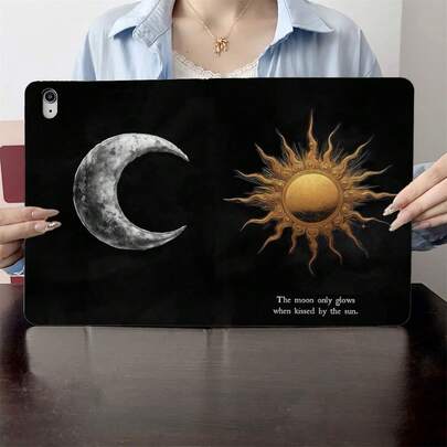 1 Pc Vintage Sun & Moon Case For Ipad, Universal Smart Case For IPad - Compatible With IPad Air 6/5/4, 10 (10.9"), For IPad Pro 2024/M3/A16 2025 - Premium Protective Cover For Work, Travel & Home,Compatible With Galaxy Tab A8/A9+/S6 Lite/S7/S9 FE+/S10+,Compatible With Xiaomi Pad 5/5 Pro/6/6 Pro/7/7 Pro/6S Pro