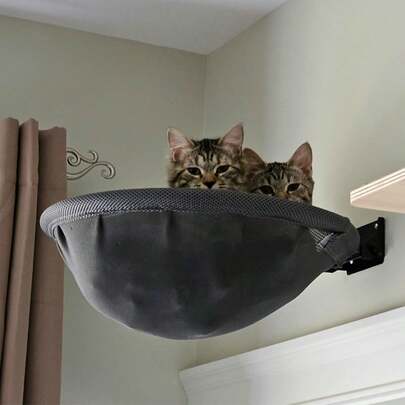 Foldable Wall-Mounted Cat Hammock, Modern Iron Cat Perch Furniture For Cat's Comfortable Sleep, Space-Saving Design