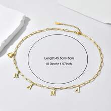 Minimalist Chic Letter Pendant Necklace, Delicate Clavicle Chain - Letter Pin Necklace - View 3