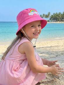 1pc Rainbow Horse Design Sun Hat, Cartoon Kids Cap, Foldable Lightweight Casual Hat For Children, Suitable For All Seasons - 1PC - View 4