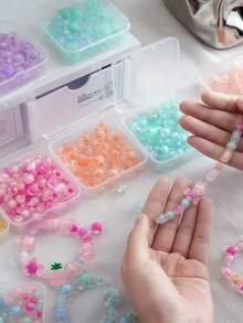 62pcs/31pcs/5pcs Transparent Plastic Jewelry Earring Storage Box With Hinged Lid - Stackable Organizer For Rings, Earrings, Beads, Small Accessories - Portable Container (White/Clear) - Suitable For Travel And Use - Multicolor - View 2