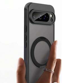 Ốp lưng điện thoại cao cấp, mềm mại như da, có chân đế dành cho Pixel 6, 7, 8, 9 Pro, 9A, 10, 10 Pro XL, 10A - màu đen - Xem 3