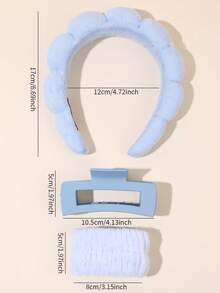 4pcs/Set Dopamine Design Sponge Hair Band, Bracelet, Large Hair Clip Gift Set, Suitable For Spring/Summer Party And Daily Use - Multicolor - View 5