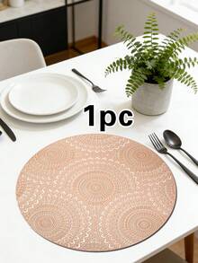 1/4/6pcs Faux Mechanical Gear PVC Gold Foil Placemats, Hotel Restaurant Decor Heat Insulation Non-Slip Table Mats, Suitable For Wedding Party, Christmas, Valentine's Day, Holiday Celebration, Picnic, Birthday Banquet Table Decoration - Multicolor - View 22