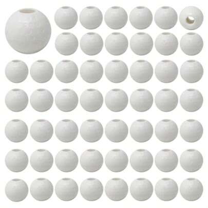 100PCS Acrylic Golf Ball Sports Ball Beads Big Hole Beads Round Spacer Loose Spacer With 8.7 Yards Elastic Thread For Bracelets Necklaces Earrings Jewelry Making DIY Craft Project