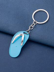 1个迷你人字拖钥匙扣，时尚不锈钢小鞋吊坠 - 彩色 - 查看 3