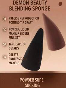 1pc High Quality Multi-Functional Makeup Sponge, 3-In-1 Teardrop Shaped Stamp Makeup Sponge, Non-Latex Beveled Teardrop Makeup Sponge Tool, Multi-Functional Makeup Sponge, Cosmetics, Affordable, Room Decor, Vanity - Multicolor - View 8