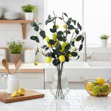 1/2 件 67cm 檸檬裝飾品，舒緩裝飾花材，適用於桌面展示、餐廳、飯店、室內裝飾、慶祝活動、生日、夏季及居家植物裝飾 - 老3果檸檬 - 查看 6