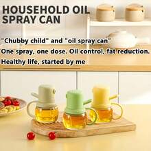 1pc Handheld Glass Oil Spray Bottle With Cute Design, Modern Style Kitchen And BBQ Dispenser, Clear Glass Finish With Press-Type Misting Nozzle, Features Leak-Proof And Drip-Free Design For Clean Pouring And Spraying - View 4