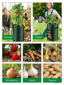 Túi trồng khoai tây có cửa sổ quan sát, túi trồng rau dễ thu hoạch, thích hợp để trồng khoai tây, cà chua, v.v. trên ban công và vườn. - Nhiều màu - Xem 6
