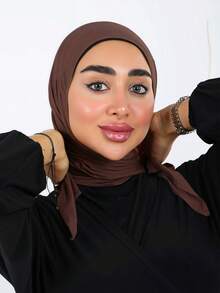 1件装速戴三角头巾，一体式系带设计，快速佩戴不滑落，无需内衬帽，适合日常佩戴、祈祷和外出。 - 彩色 - 查看 4